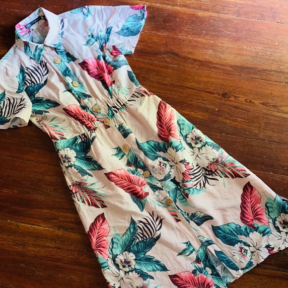 ZARA Tropical floral print dress - Picture 2 of 5